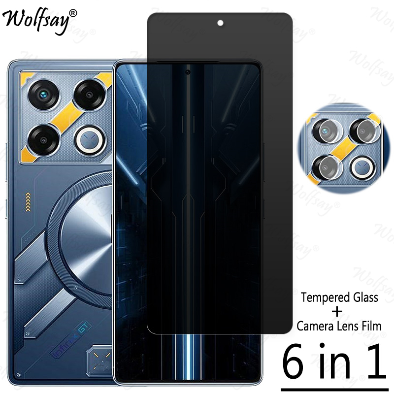 Protector de pantalla de privacidad para Infinix GT 20 Pro, vidrio templado antiespía, cristal de cámara Infinix GT20 Pro para Infinix GT 20 Pro