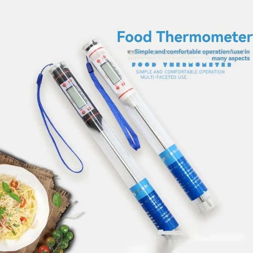 Digitales Lebensmittelthermometer, elektronische Sonde mit LCD-Display für Küche, Backen, Kochen und Grillen, Flüssigkeitstemperaturmessgerät