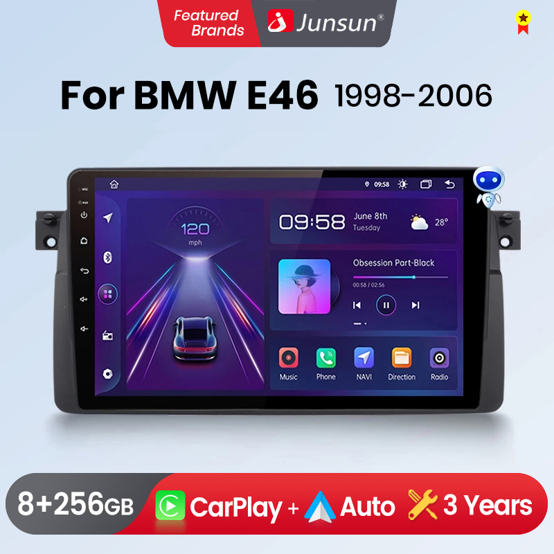 Junsun drahtloses Carplay Android Auto Autoradio für BMW M3 E46 2011-2015 GPS Multimedia 2 Din intelligente Systeme Stereo