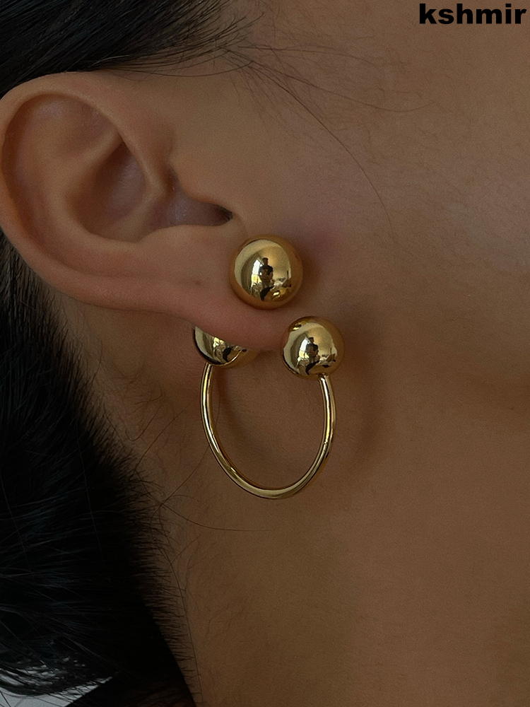 kshmirRetro fashion brand metal style fashion front and back earrings high-grade simple women earrings accessories jewelry gifts