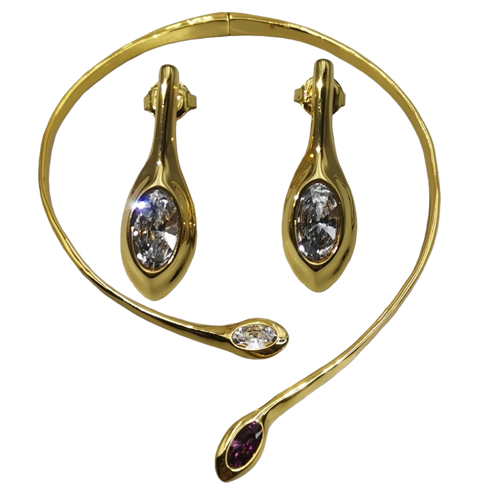 2025 Autumn High Quality Unique Gold and Silver Geometric Earrings Collar Women's Jewelry Accessories Temperament Gift