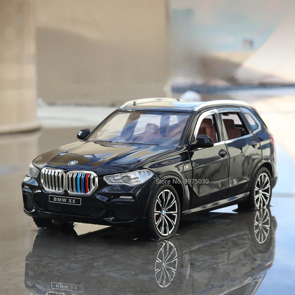 1:24 модели BMW X5, миниатюрные автомобили, игрушечный внедорожник, 6-дверные открытые автомобили, резиновые шины со звуком, светом, автомобиль, детские развивающие игрушки