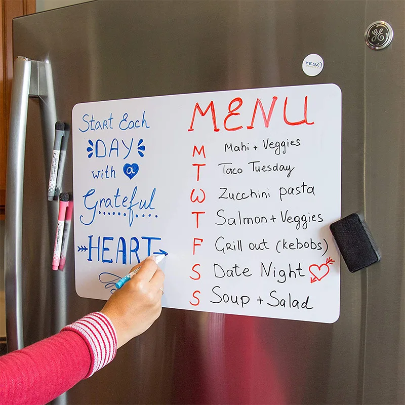 A3 A4 A5 WhiteBoard Magnetic Dry Erase Board Refrigerator Magnet Marker Sheet Kitchen Erasable Flexible Fridge Memo Grocery List