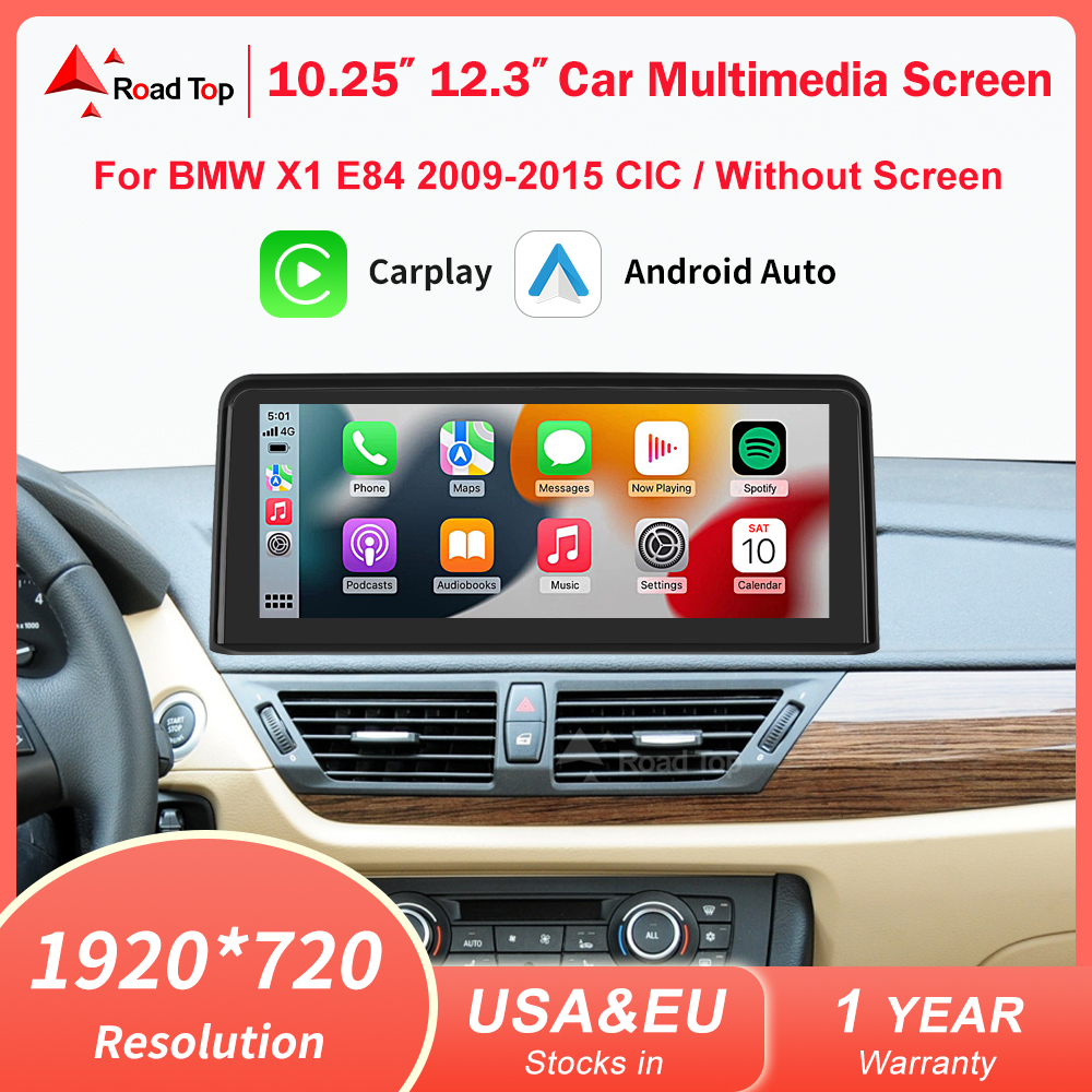 10,25 ''1920*720 inalámbrico CarPlay Android Auto Multimedia para BMW X1 E84 2009-2015 CIC iDrive unidad principal de pantalla táctil
