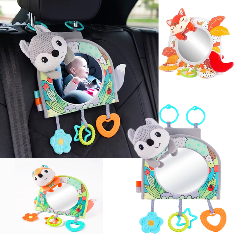 Espelho para assento de carro de bebê, espelho retrovisor para banco traseiro de carro infantil, monitor ajustável, brinquedos sensoriais educativos para crianças, viagens