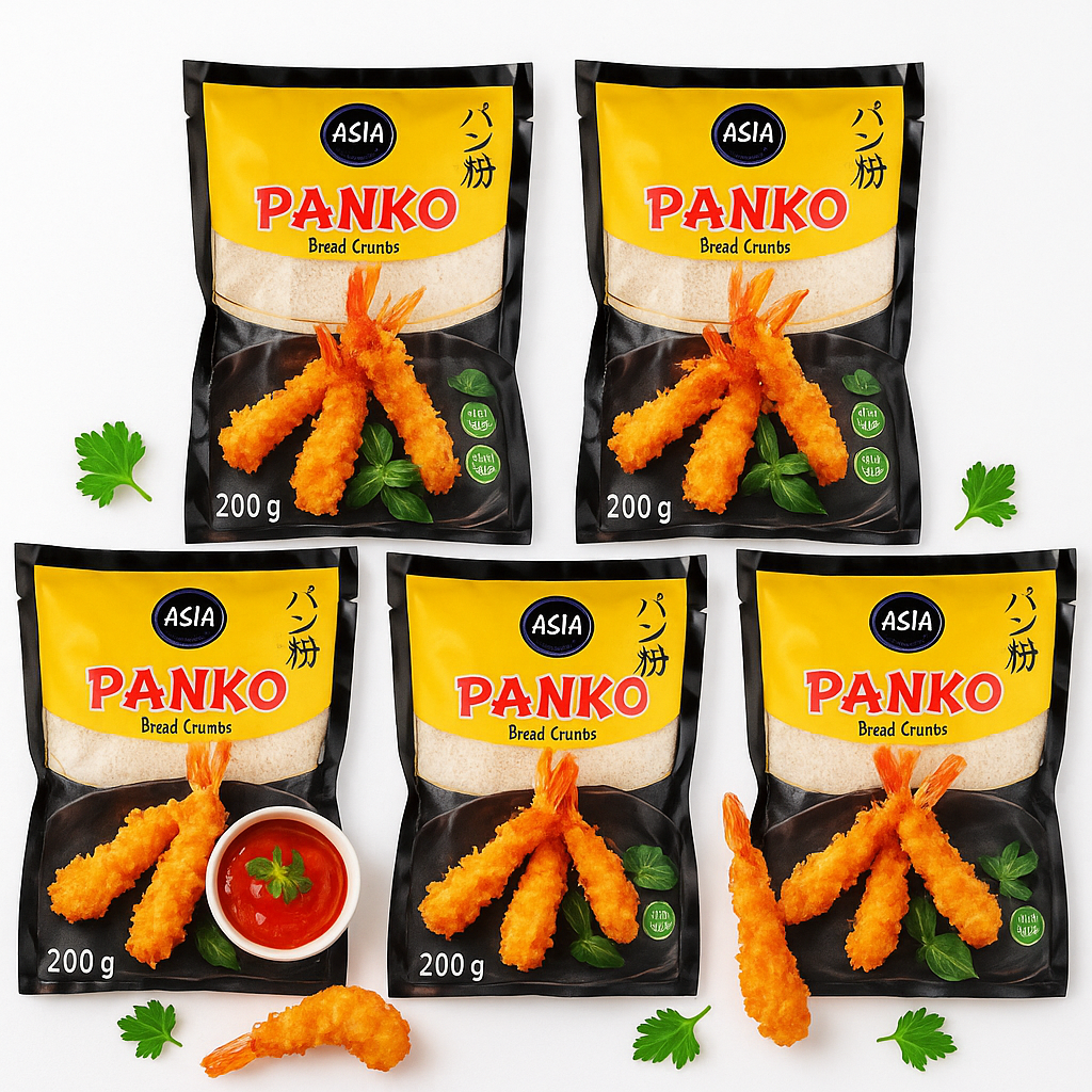 Zestaw Panierki Panko Ottogi 5x200g - Chrupiąca Azjatycka Bułka Tarta - Idealna do Krewetek i Kurczaka - Asia Kitchen