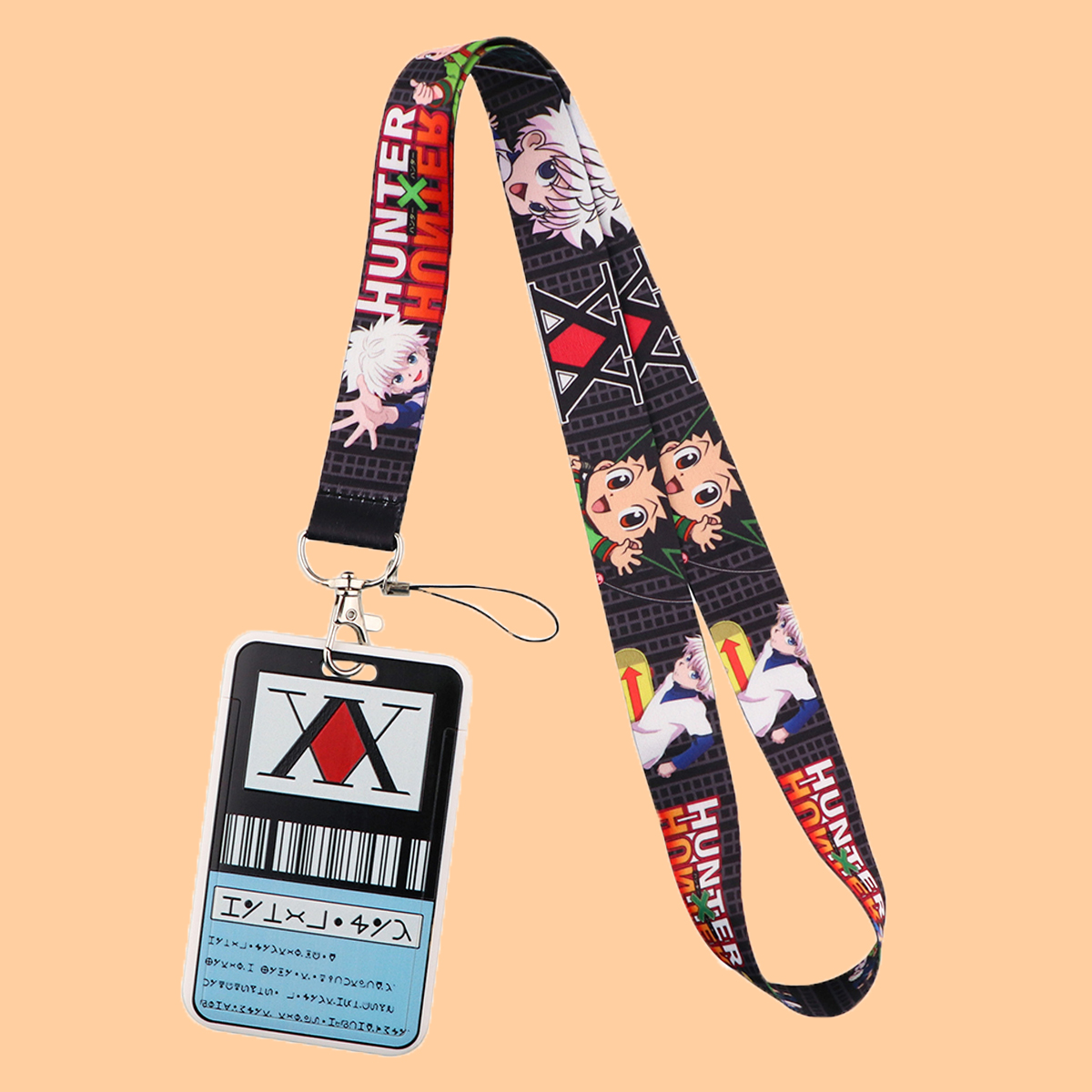 Soporte para credenciales de Manga de Anime japonés, correa para el cuello, cordones, soporte para tarjetas de identificación, llavero, correa para teléfono móvil