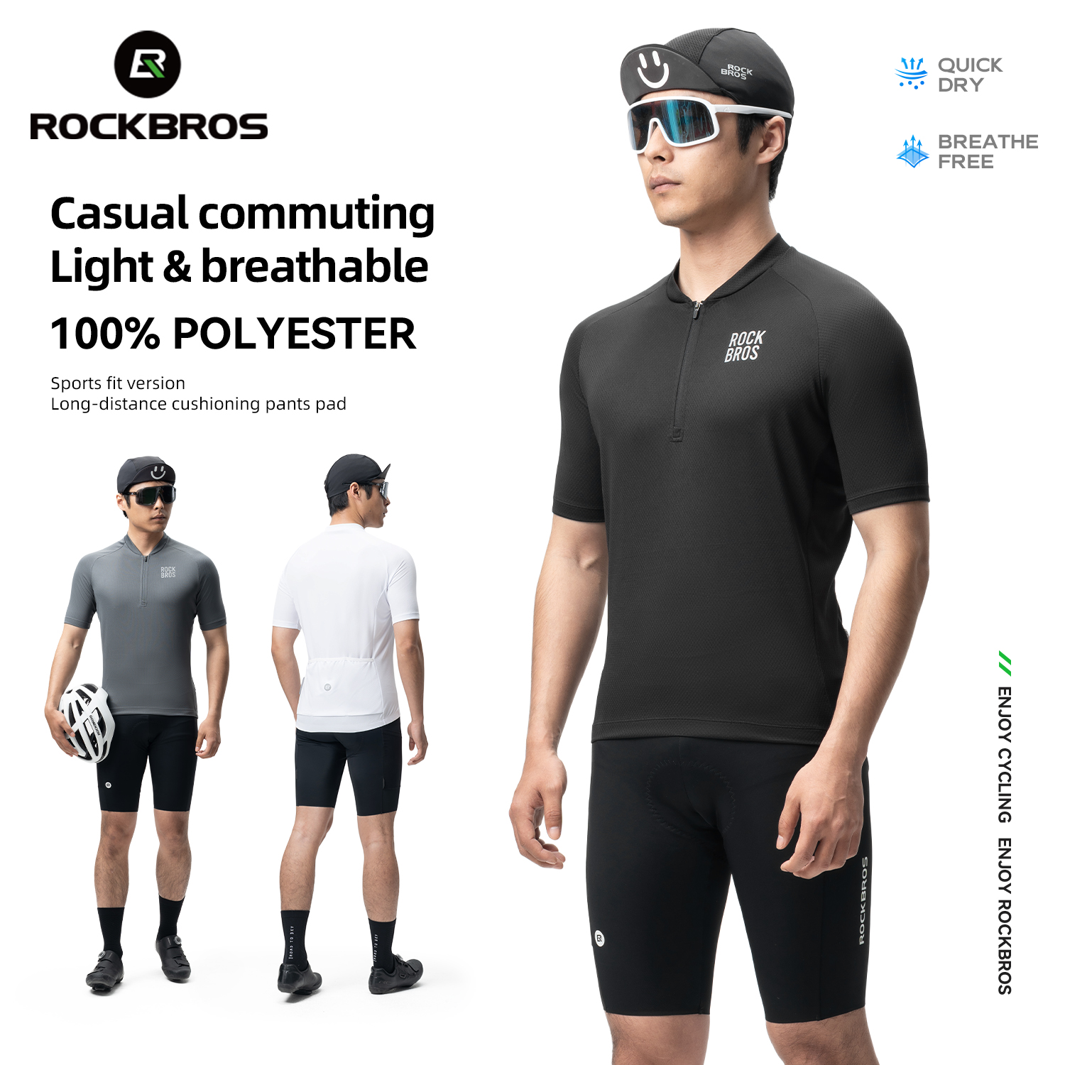 ROCKBROS Cycling Jersey Breathable MTB Bicycle Clothing Mens Tops Short Sleeve Summer Cyclist Clothes Lightweight Bike Clothes