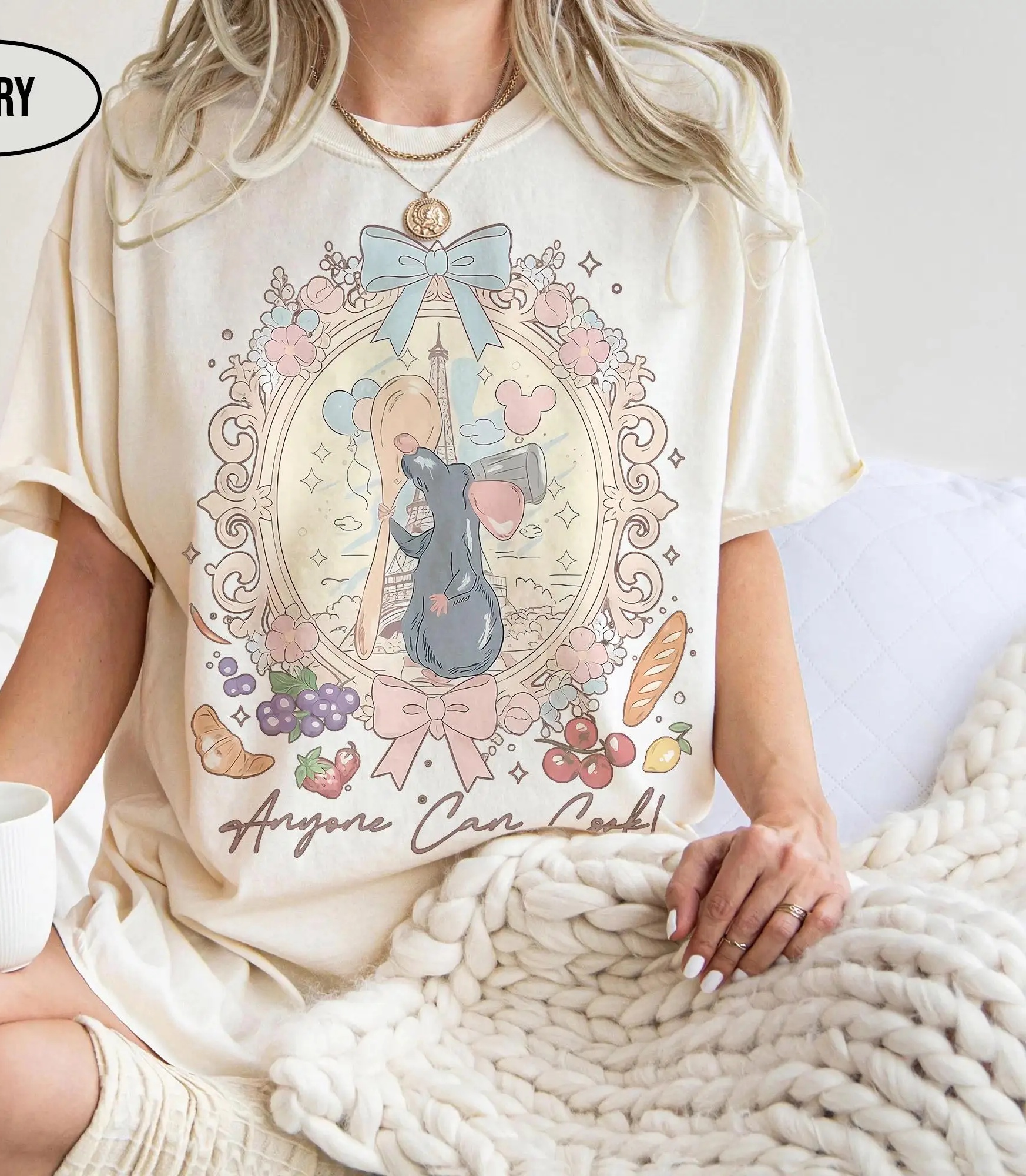 Nostalgique pour les adultes et les enfants ! T-shirt en coton Ratatouille Remy, style rétro Disney, graffiti, coupe ample, manches courtes