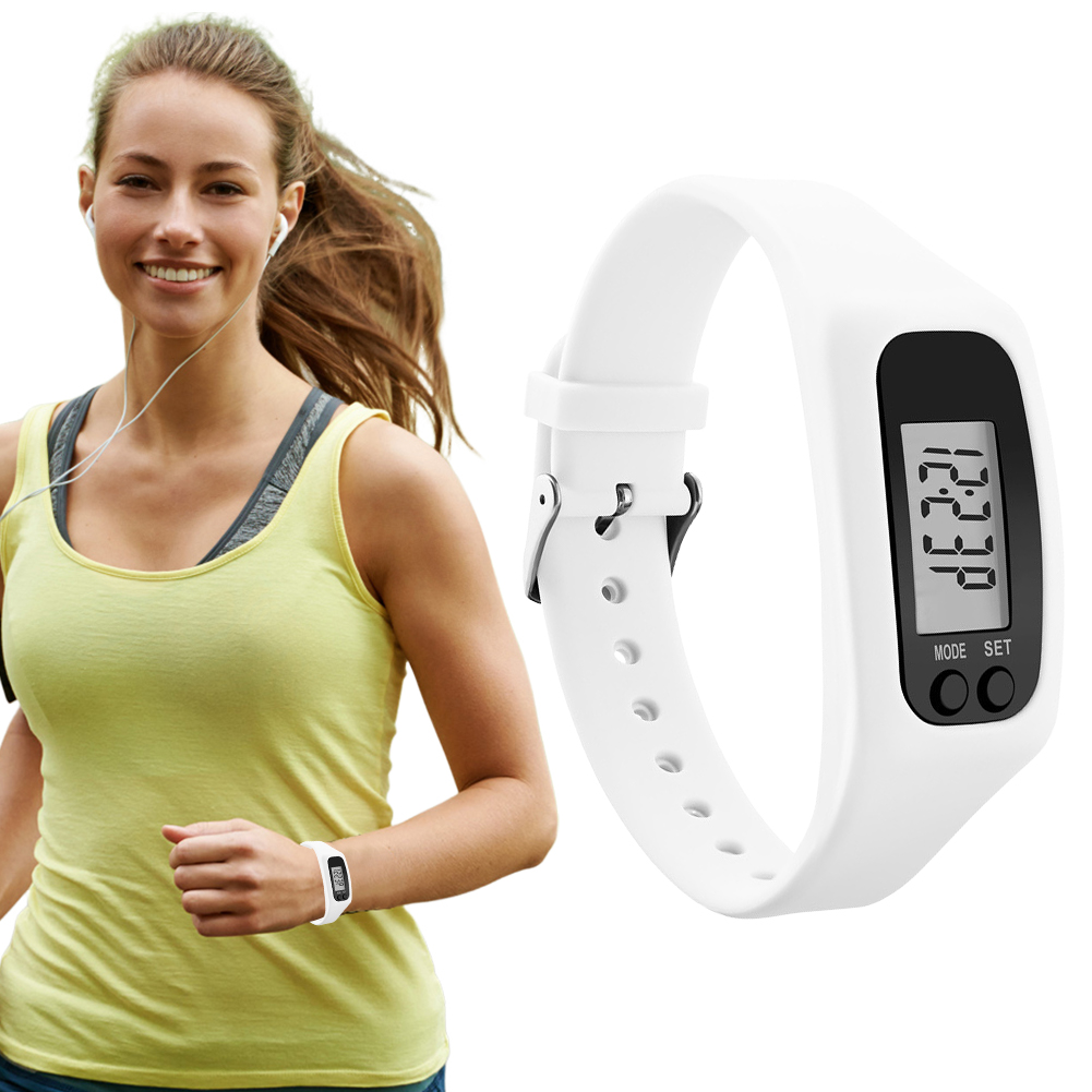 Podomètre LED Bracelet compteur de calories 12/24H affichage de l'heure marche course podomètre montre de Fitness pour les Sports de plein air