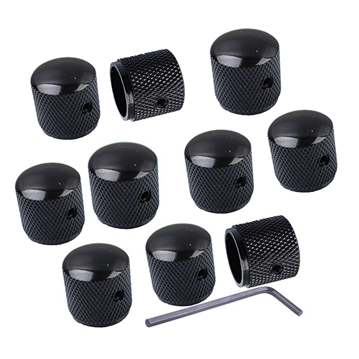 A71P Manopola del volume in metallo per chitarra elettrica nera Manopola del volume del basso Manopola in ferro con tappo dell'interruttore della manopola del volume del foro