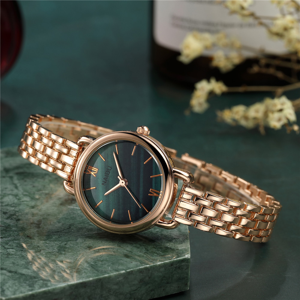 แฟชั่น Rose Gold นาฬิกาผู้หญิงสแตนเลสหรูหราสุภาพสตรีนาฬิกาขนาดเล็ก Elegant หญิงสร้อยข้อมือควอตซ์นาฬิกาข้อมือ reloj