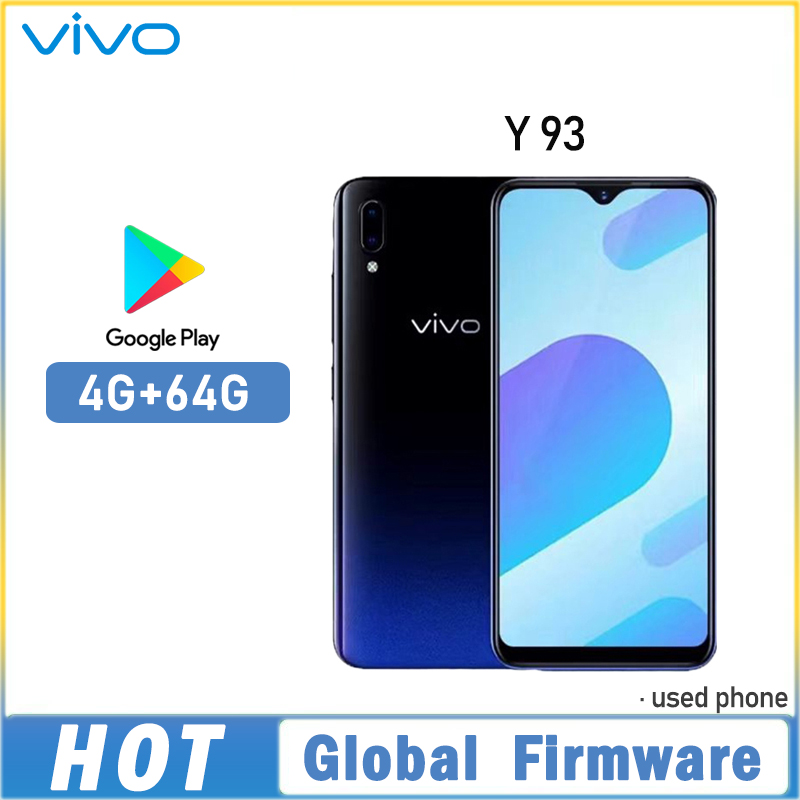 Global firmware VIVO Y93 Smartphone 4GB 64GB Octa core Android 8.1 6.2'' Camera 13MP+2.0MP Face ID cellphone y 9  Used Phone