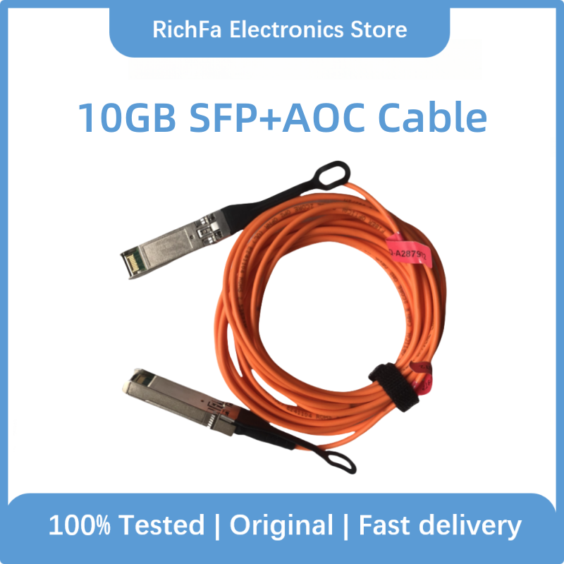 Cabo de fibra óptica de 10GB AOC Módulo óptico SFP AOC 10G Cabo óptico Fio de conexão usado original