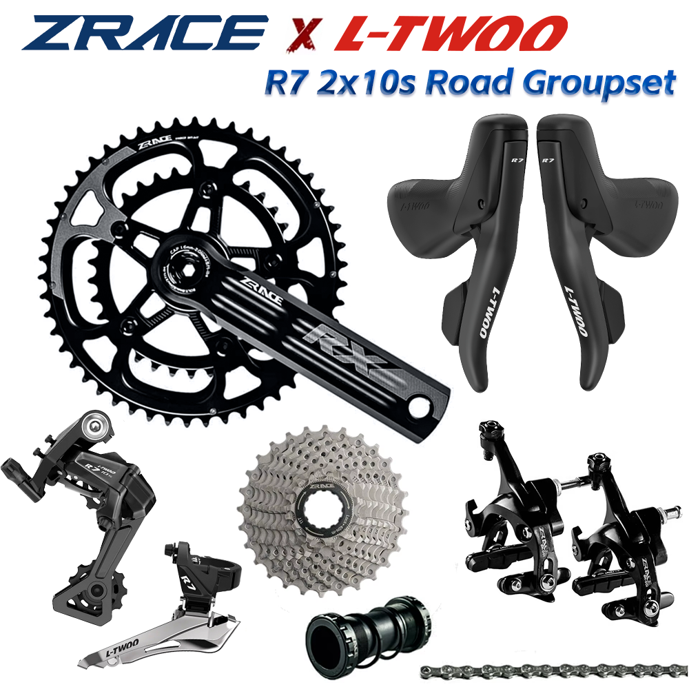 LTWOO R7 + ZRACE Crank Brake Cassette Chain, 2x10 Speed, 20s Road Groupset, untuk Sepeda Road Bike 4700, R3000