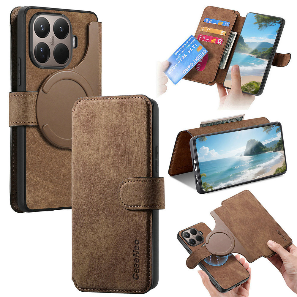 Кожаный чехол-книжка 2-в-1 с RFID-защитой для Xiaomi 14T Pro, 15T, 17T, 15, 17 5G, 13T. Отделяемый чехол-флип для телефона с отделениями для карт.