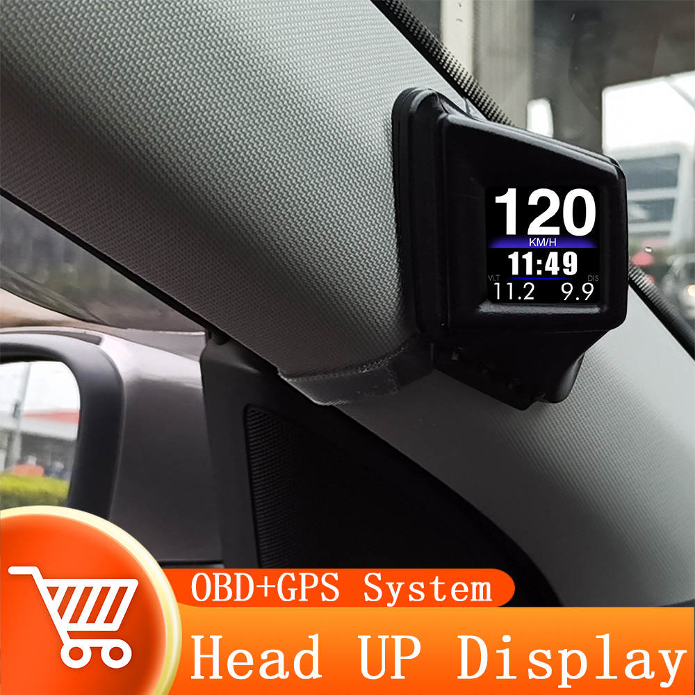 HUD OBD2 + GPS Бортовой компьютер Проекционный дисплей Автомобильный тахометр Турбо Давление масла Температура воды GPS Спидометр для бензинового автомобиля