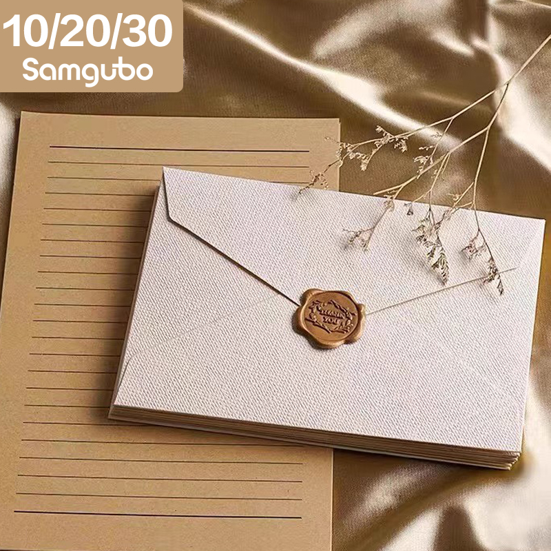 10/20/30pcs C6 Classic Vintage Style Textured Paper Envelopes for Weddings  Invitations