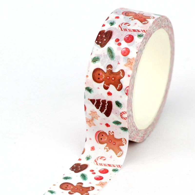 ใหม่ 1PC 10M Decor Christmas Gingerbread Man Washi เทปสําหรับ Scrapbooking Journaing กาวเทปกาวเครื่องเขียนน่ารัก