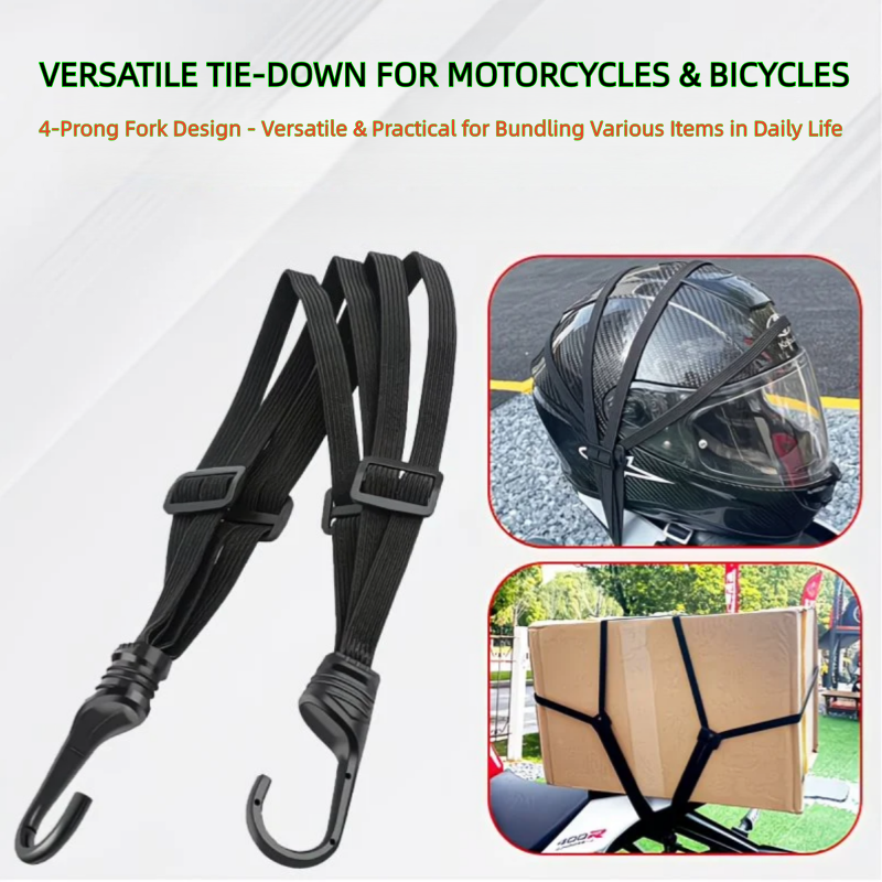 Verstellbarer Motorradhelmgurt |   Elastisches Befestigungsseil zur Sicherung des Helms an den Rücksitz (60 cm/90 cm) – Anti-Verlust-Design