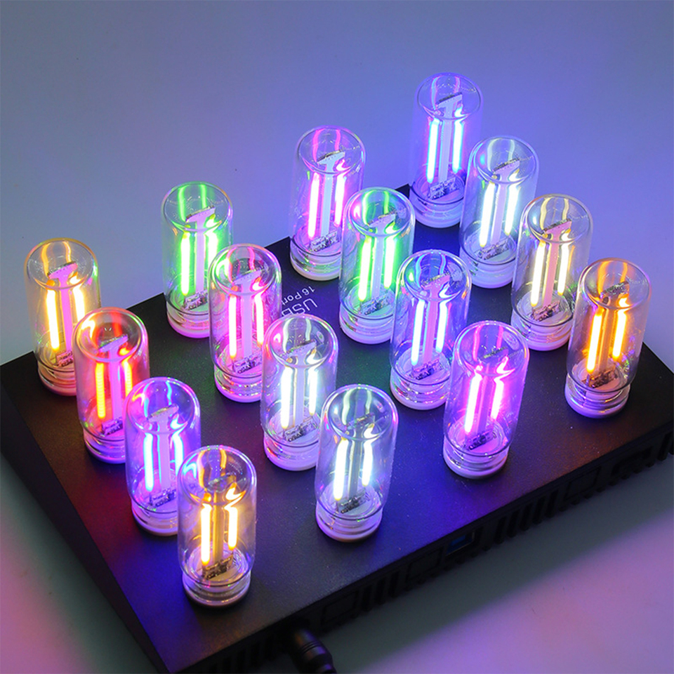 レトロ USB LED フィラメントナイトライト調光 5v ランプ装飾ウォームタッチ照明白熱キャンプミニ紫電球宝物
