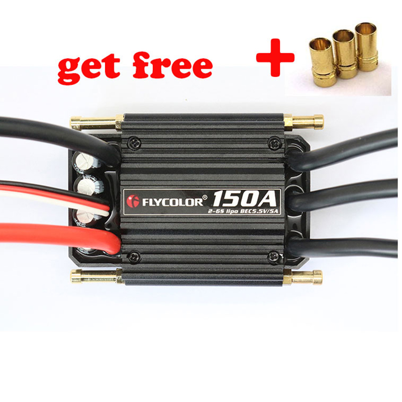 Flycolor ESC Geschwindigkeitsregler 150A 120A 90A 70A 50A Bürstenloser ESC mit 2-6S Lipo BEC 5,5V/5A für RC-Boote F21267/71F