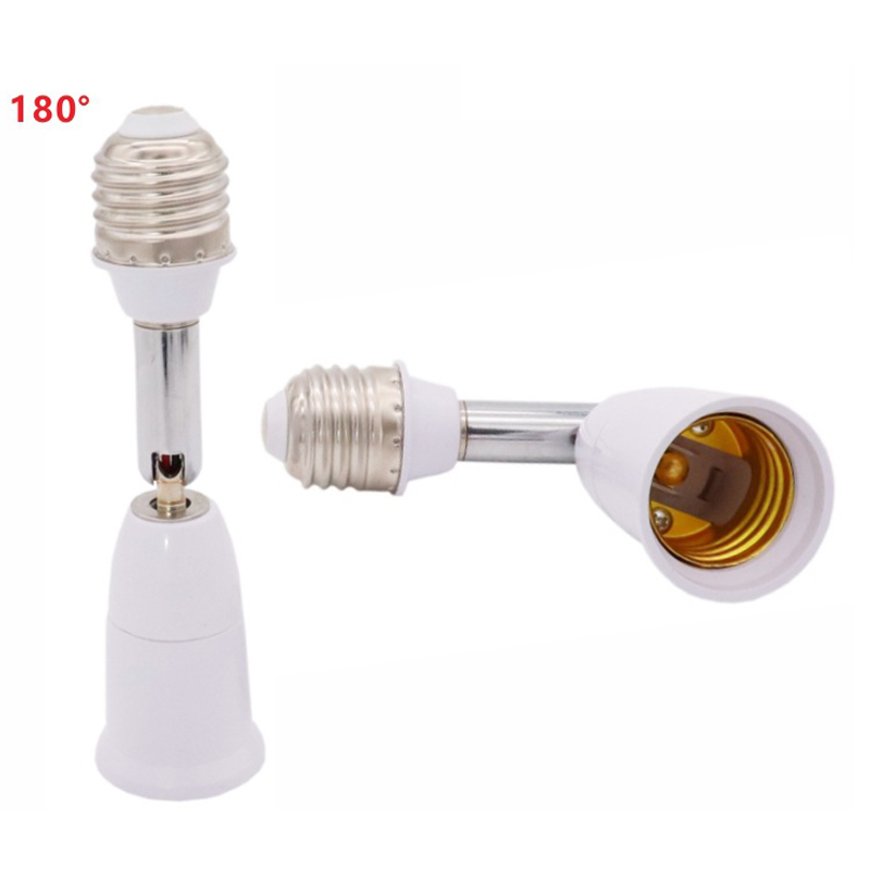 Base de lámpara alargada Universal E27 a E27, tubo de rotación de 180 grados, extensión de bombilla LED, soporte de lámpara, toma de conversión de cabezal