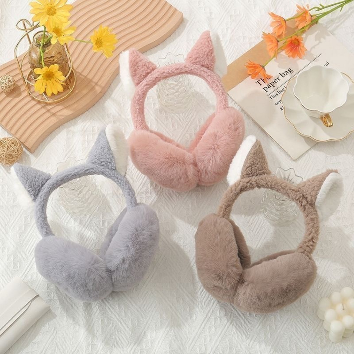 Nieuwe Mooie Winter Warm Kat Oorwarmers Pluche Oorbeschermers voor Vrouwen Speelse Meisjes Oorwarmers Koude Bescherming Warm Hot