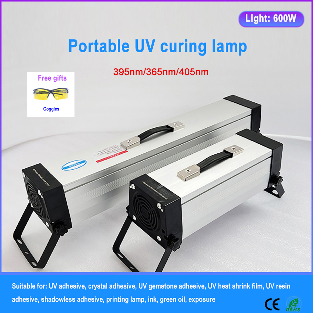 光効率の高いポータブル 600 UV 硬化ランプ無影接着剤 UV グリーンオイルインク、乾燥蛍光検出、ガラス修理