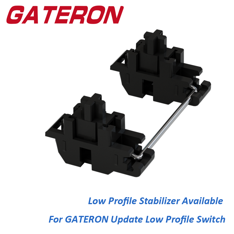 GATERON Niskoprofilowy stabilizator Plated Mounted Black Dostosowany przełącznik niskoprofilowy 6.25u 2u DIY Hotswap dostępny dla klawiatury