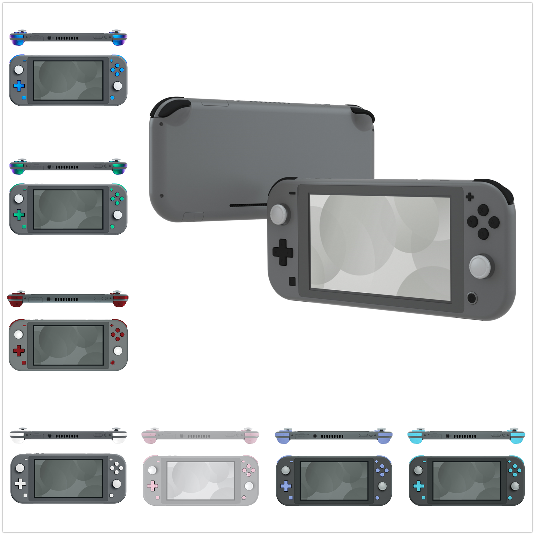 eXtremeRate Remplacement personnalisé ABXY Home Keys Dpad L R ZL ZR Trigger Ensemble complet de boutons Kits de réparation avec outils pour NS Switch Lite