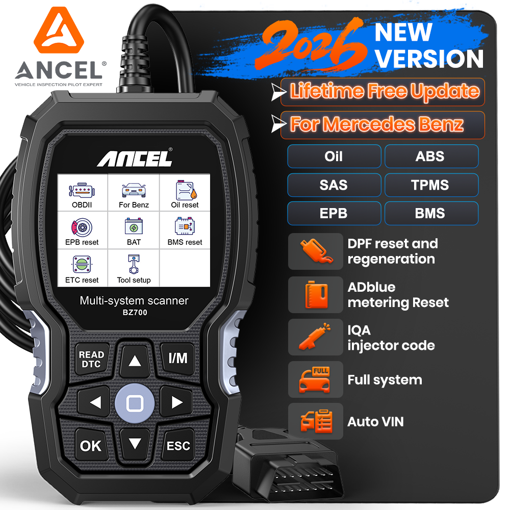 ANCEL-Outil de diagnostic intelligent pour Mercedes Benz Sprinter, BZ700 OBD2, ABS, SRS, SAS, Cristal de l'huile, EAU pour tous les systèmes