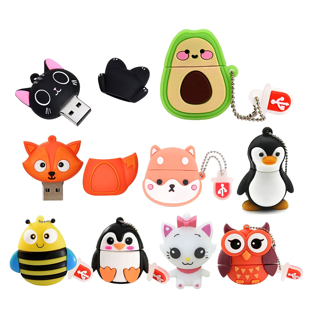 Uroczy Kreskówkowy Zwierzak Pingwin Kot Sowa 64GB USB Flash Drive 8GB 16GB 32GB Lew Pendrive USB 2.0 Pamięć USB Dinozaur Pen Drive
