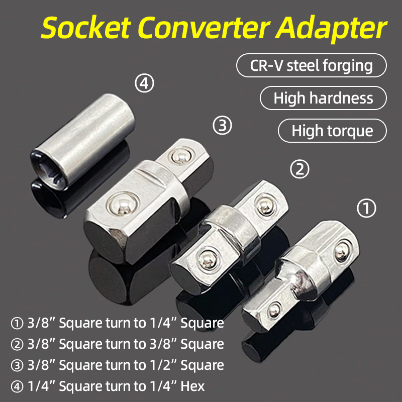 ซ็อกเก็ตอะแดปเตอร์แปลงลดชุด 3/8 ถึง 1/2 3/8 1/4 1/2 ถึง 1/2 Impact Drive Ratchet ประแจซ็อกเก็ตอะแดปเตอร์ซ่อมมือเครื่องมือ