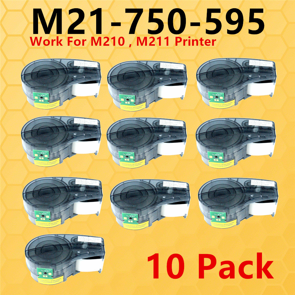 5 ~ 10 шт., новая версия картриджа для этикеток CHIP M21-750-595-WT, ленточные бирки для всепогодных принтеров для этикеток Brady M210, M211, M210-LAB