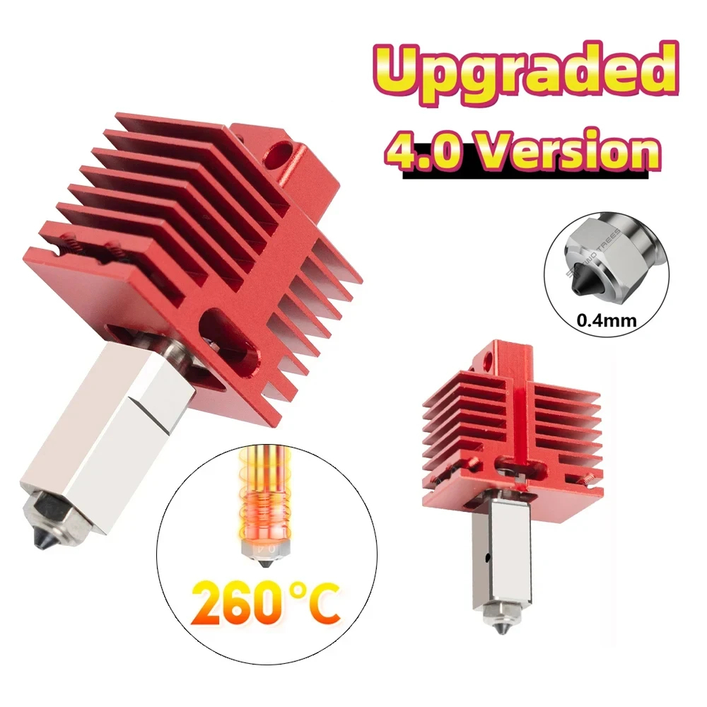 Ulepszony V4.0 dla Bambu Lab Hotend z dyszą dla Bambu Hot end Kompletny P1S Bambulab X1 Carbon P1P Termistor X1C Akcesoria