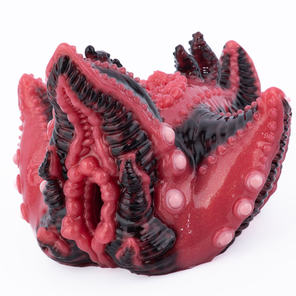 Masturbateur masculin GEEBA Fantasy Alien Twisted Tentacles, vagin artificiel en silicone rouge-noir, texture 3D, jouet sexuel pour hommes.