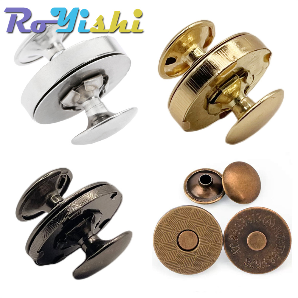 10 zestawów metalowych podwójnych nitów zapięcia magnetyczne guziki zapięcie torba naciśnij klamrę torebki torebki ubrania DIY 14/18mm