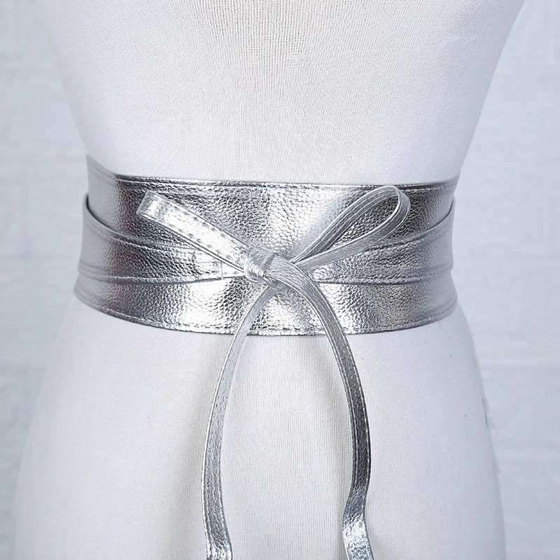 Cinturón de mujer a la moda para vestido, cinturones anchos con lazo de cuero, abrigo, corsé de diseñador, marca de lujo, cinturón de Color sólido DT007