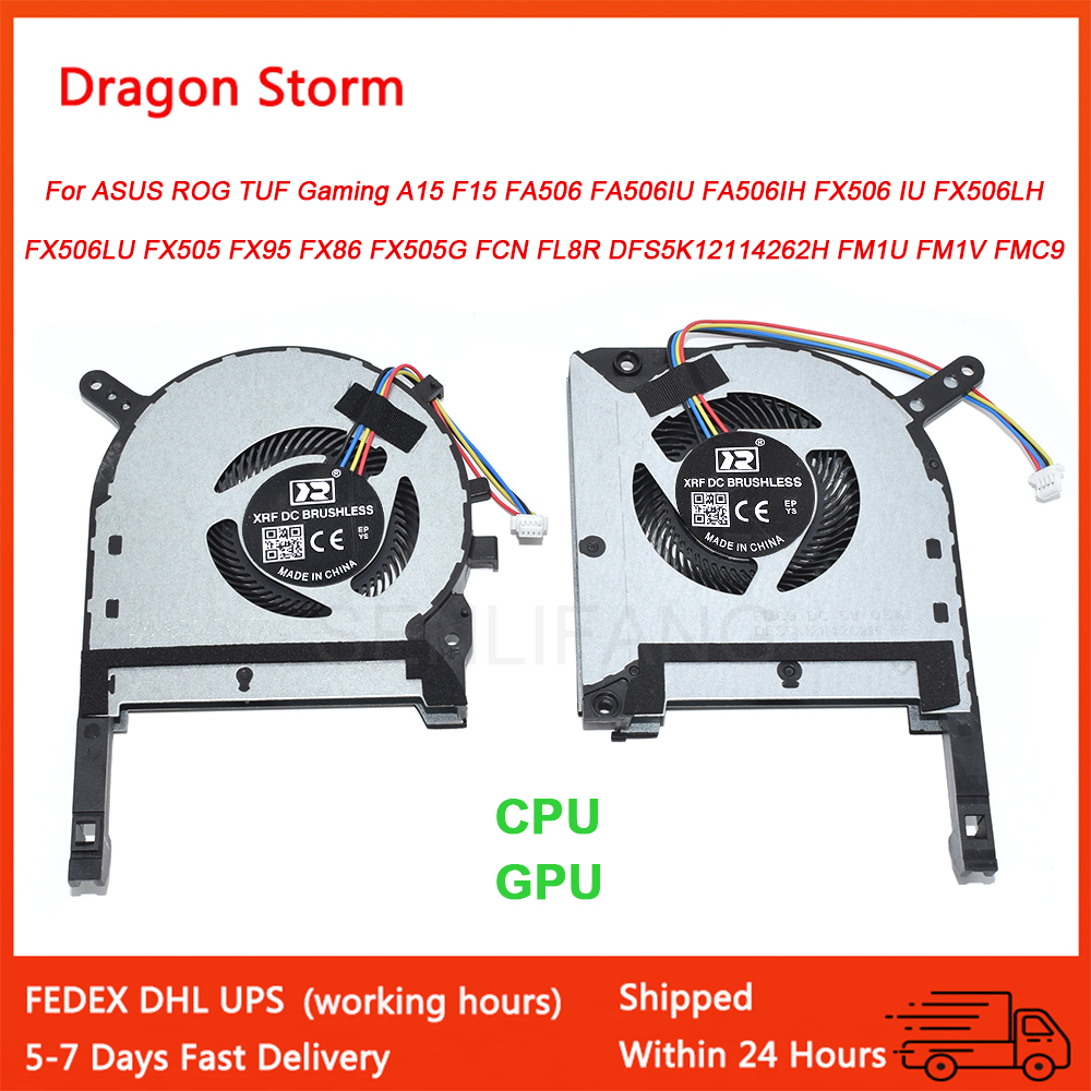 พัดลม CPU GPU สําหรับ ASUS ROG TUF Gaming FX95D FX86 FX95G FA506IU FX506 IU FX506LH FX505G FCN FL8R DFS5K 12114262 H FM1V FMC9 ระบายความร้อน
