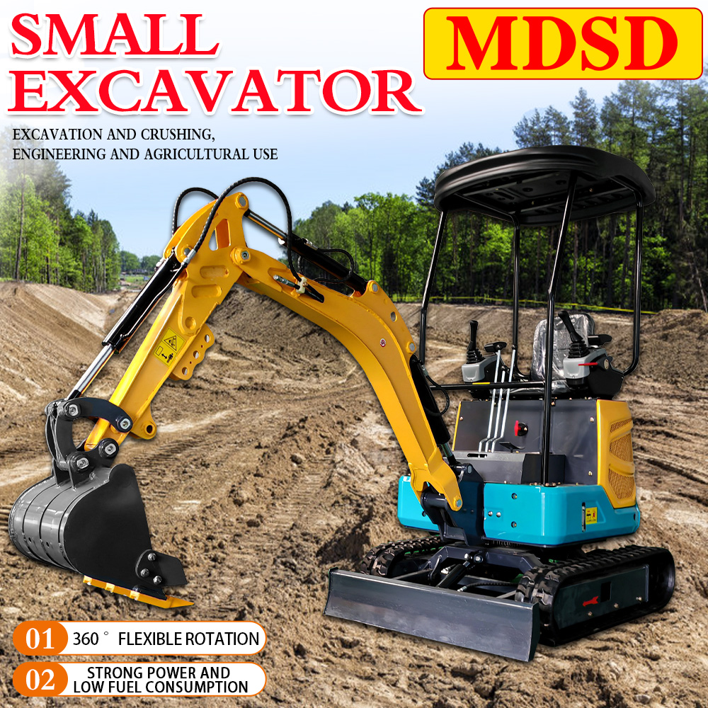 Miniescavadeira diesel com economia de energia 1.8T Microescavadeira pequena Escavadeira de baixo ruído com certificação EPA eficiente com combustível para trabalho prolongado