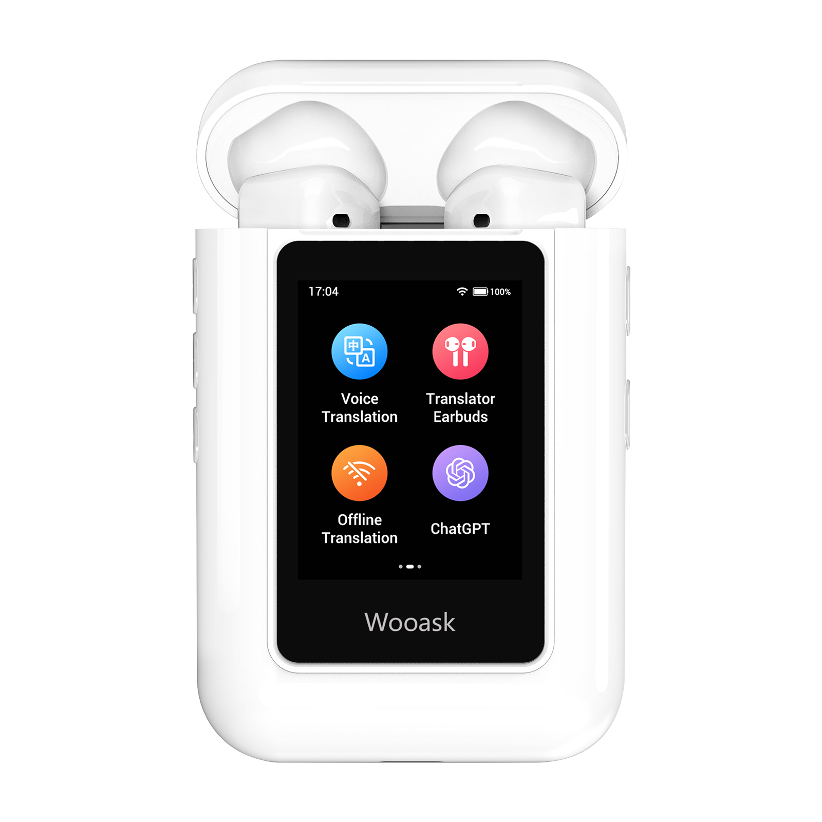Auriculares de traducción Wooask A8 ChatGPT: traductor instantáneo bidireccional 4 en 1, 144 idiomas en línea y 16 sin conexión para viajes
