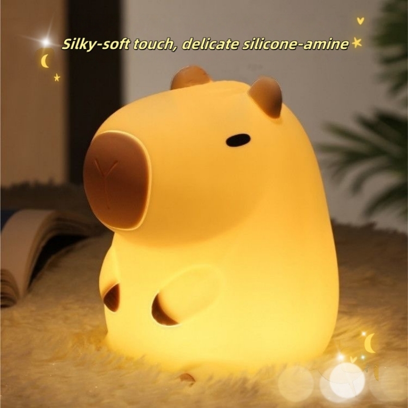 Nette Haustier Capybara Nachtlicht Nette Cartoon Silikon Kreative Nacht Schlaf Nacht Lampe Für Kinderzimmer Dekor Geburtstag geschenk