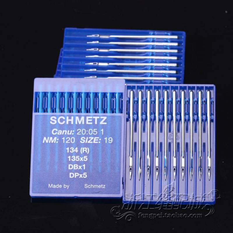 100 peças dpx5 16/90 schmetz 135x5 db * 1 134 (r) agulhas de máquina de costura industrial para máquina de agulha dupla de cabeça alta de bulhole