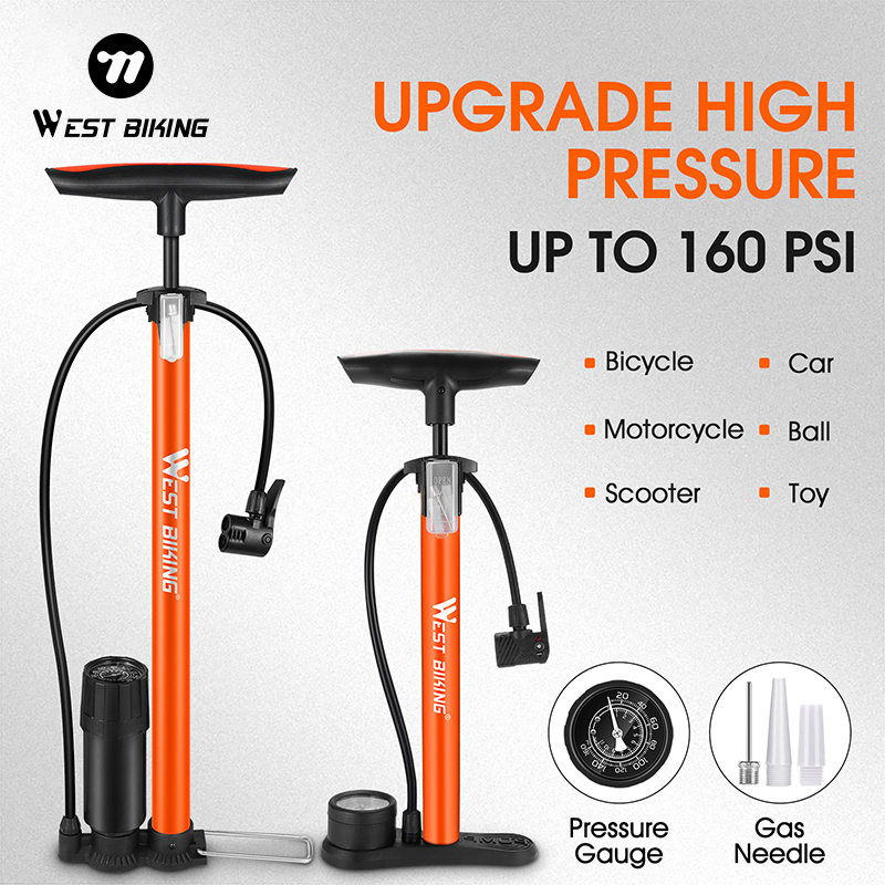 เครื่องเติมลมปั๊มความดันสูง120/160PSI พื้นจักรยานตะวันตกที่สูบลมความเร็วสูง MTB ปั๊มลมยางรถยนต์จักรยาน