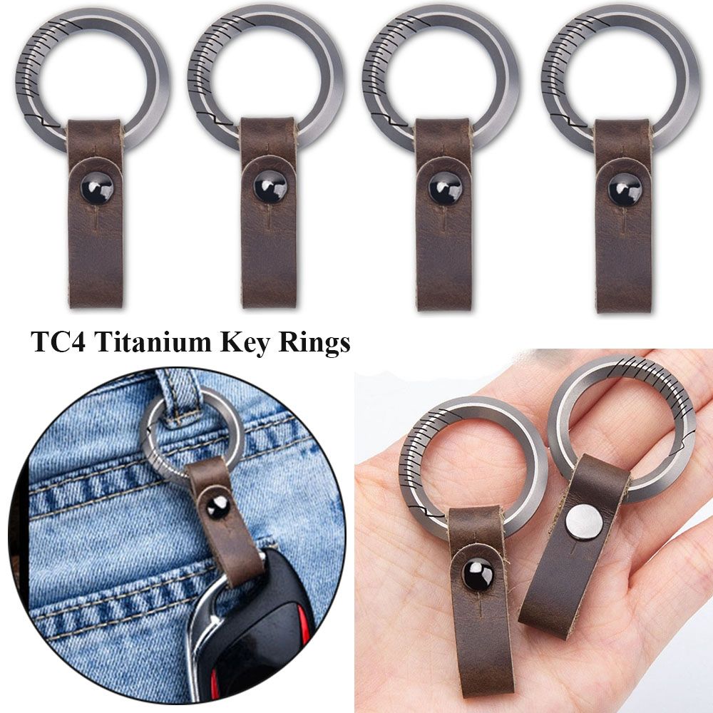 Hợp Kim Titan Da Dây Thắt Lưng Mặt Khóa Móc Chìa Khóa Xe Hơi Mặt Dây Chuyền Siêu Nhẹ EDC Móc Khóa Ngoài Trời Nhiều Dụng Cụ Nhỏ Quà Tặng