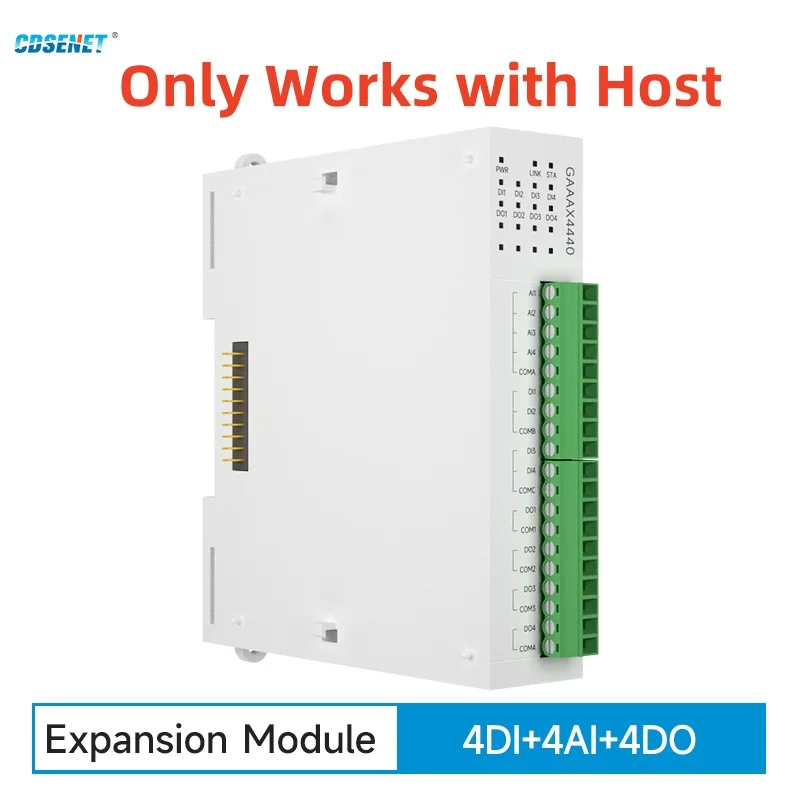 Rs485 ethernet 4di 4ai 4do erweiterung fernbedienung io modul cdsenet gaaax4440 analoge schalter erfassung modbus tcp rtu funktioniert mit host