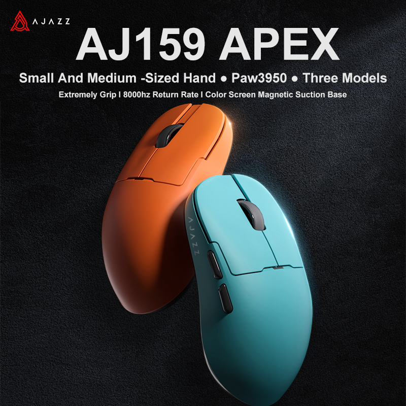 Беспроводная игровая мышь AJAZZ AJ159 APEX/AJ159PRO с RGB-подсветкой и магнитной зарядной базой, легкая игровая мышь AJ159P для ПК и ноутбуков