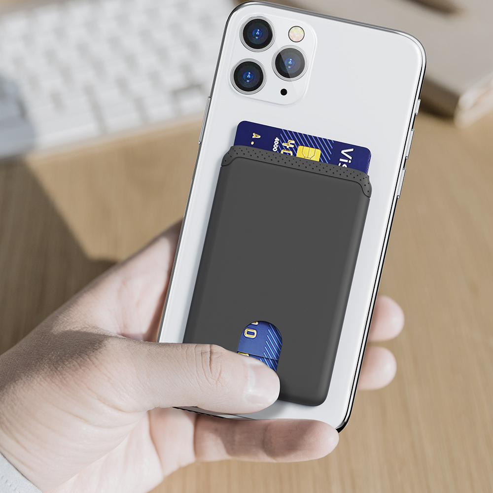 Uchwyt na kartę do telefonu komórkowego, naklejany, zapobiegający upadkom, uchwyt na karty kredytowe, łatwe w użyciu, klej 3M, miękki silikonowy portfel na telefon, kompatybilny