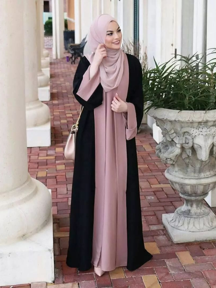 Eid muçulmano vestido de festa para mulheres ramadan abaya falso 2 peça vestido longo marrocos vestidos largos dubai turquia robe jalabiya 2024